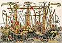 The Battle of Zonchio in 1499. By https://www.britishmuseum.org/collection/object/P_1932-0709-1, Public Domain, Wikimedia Commons.