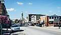 Buildings along Main Street in Georgetown, Kentucky. Image credit Alexey Stiop via Shutterstock
