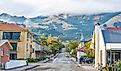 Coast and French Village in Akaroa, New Zealand. 