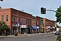 Historic buildings in downtown Vermillion, South Dakota. Image credit User:Magicpiano via Wikimedia Commons