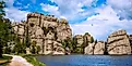 Beautiful Rock Peak Formation at Custer State Park in the Sylvan Lake Hiking Trails in Custer, South Dakota. 