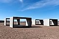 "Judd's Cubes" by artist Donald Judd in Marfa, Texas.