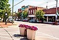 Warrenton, North Carolina: The Warrenton Downtown District is Decorated with Beautiful Flowers. Editorial credit: Wileydoc / Shutterstock.com