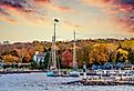 Sister Bay Town harbor view in Door County of Wisconsin.