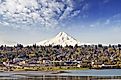 Mount Hood and Hood River Town.
