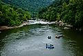 Rafting along New River Gorge near Oak Hill, West Virginia. Editorial credit: Malachi Jacobs / Shutterstock.com