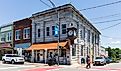 The Mount Airy Chamber of Commerce and Visitors' Center sets on Main Street. Editorial credit: Nolichuckyjake / Shutterstock.com