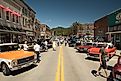 Spectators at the Rod Benders Car Club annual June show in Bonners Ferry, Idaho.