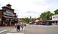 Street view of downtown Winthrop, Washington.