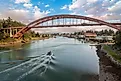 Historic Rainbow Bridge in La Conner, Washington.