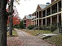 Enlisted men's barracks, a contributing building in the Fort Ethan Allen Historic District. By Mfwills - Own work, CC BY-SA 3.0.