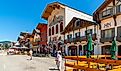Quaint Bavarian-themed main street of the tourist resort town of Leavenworth, Washington. Editorial credit: Kirk Fisher / Shutterstock.com.