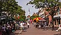 People on Church Street in Burlington, Vermont. Editorial credit: Rob Crandall / Shutterstock.com.