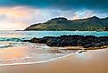 Sunrise on Kalapaki Beach and Nawiliwilii Bay, Lihue, Kauai, Hawaii, USA