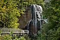 Waterfall and walkway in Smith Falls Sate Park in Nebraska. 