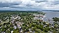 Aerial view of St. Michaels, Maryland.