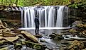  The beautiful Oneida Falls at Ricketts Glen State Park.