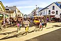 Vacationers on Market Street in Mackinac Island. Image credit Alexey Stiop via Shutterstock.com