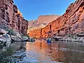 Rafting down the Colorado river. 