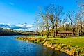 A lakeside scene in Holly Springs, Mississippi.