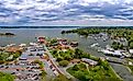 Aerial view of Saint Michaels, Maryland.