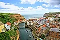 View over the old fishing village of Staithes in North Yorkshire, England.