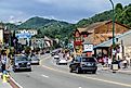 busy street in Summer time with tourist and cars in gatlinburg tennessee