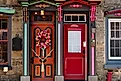Victorian close-set 19th-century townhomes in Jim Thrope, Pennsylvania