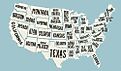 The contiguous United States consists of 48 states and the federal district.