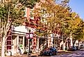 Shady trees lining the sidewalk in New Bern's Historic District. Image credit Wileydoc via Shutterstock.