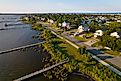 Aerial over the Outer Banks in North Carolina
