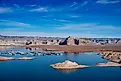 Boats Docked at Lake Powell Marina in Arizona
