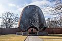 Roofless Church in New Harmony, Indiana. Shutterstock. 