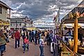 People enjoying the Annual Applefest in Bayfield, Wisconsin, USA, with colorful stalls and a festive atmosphere. Editorial credit: Jacob Boomsma / Shutterstock.com