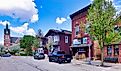 Shops in New Glarus, Wisconsin.
