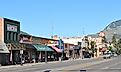 Sheridan Avenue in Cody, Wyoming. The street is the main business and tourist route in the famous western town.
