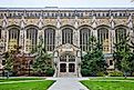 Editorial Photo Credit: Nicholas J Klein via Shutterstock. Gothic Style University Library with Manicured Lawn, University of Michigan