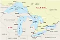 Map of the Great Lakes.