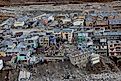Kedarnath temple aerial view after Kedarnath Disaster 2013. Heavy loss to people & property happened. Worst Disaster.landslide, flood, cloudburst in india