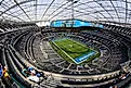 A general view of the SoFi Stadium prior to an NFL football game between the Miami Dolphins and the Los Angeles Chargers. Editorial credit: Ringo Chiu / Shutterstock.com