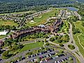 Aerial view of Crystal Springs Resort in Hamburg, New Jersey.