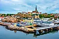 Cityscape of Swedish town Lysekil with a church. Credit: trabantos / Shutterstock