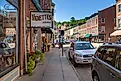 Quaint shops are on Main Street in Galena, Illinois. Image credit Wirestock via iStock.com