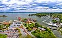 Aerial view of St. Michaels, Maryland.