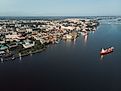 The Northern Dvina River flowing past the city of Arkhangelsk.