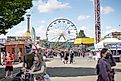 A view of a crowd enjoying the experience of the Washington State Fair in Puyallup, Washington. Editorial credit: The Image Party / Shutterstock.com
