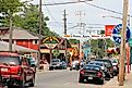 The vibrant downtown area of Geneva-on-the-Lake, Ohio during the Lake Erie Wine Festival..