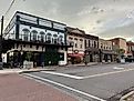  Stores and eateries lining a street in downtown Tuscumbia, Alabama. Editorial credit: Luisa P Oswalt via Shutterstock.com