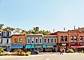 The high street of the historic city of Manitou Springs in Colorado