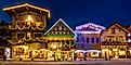 Leavenworth, Washington, USA, decorated with lights for the winter holidays. Editorial credit: Mark A Lee via Shutterstock